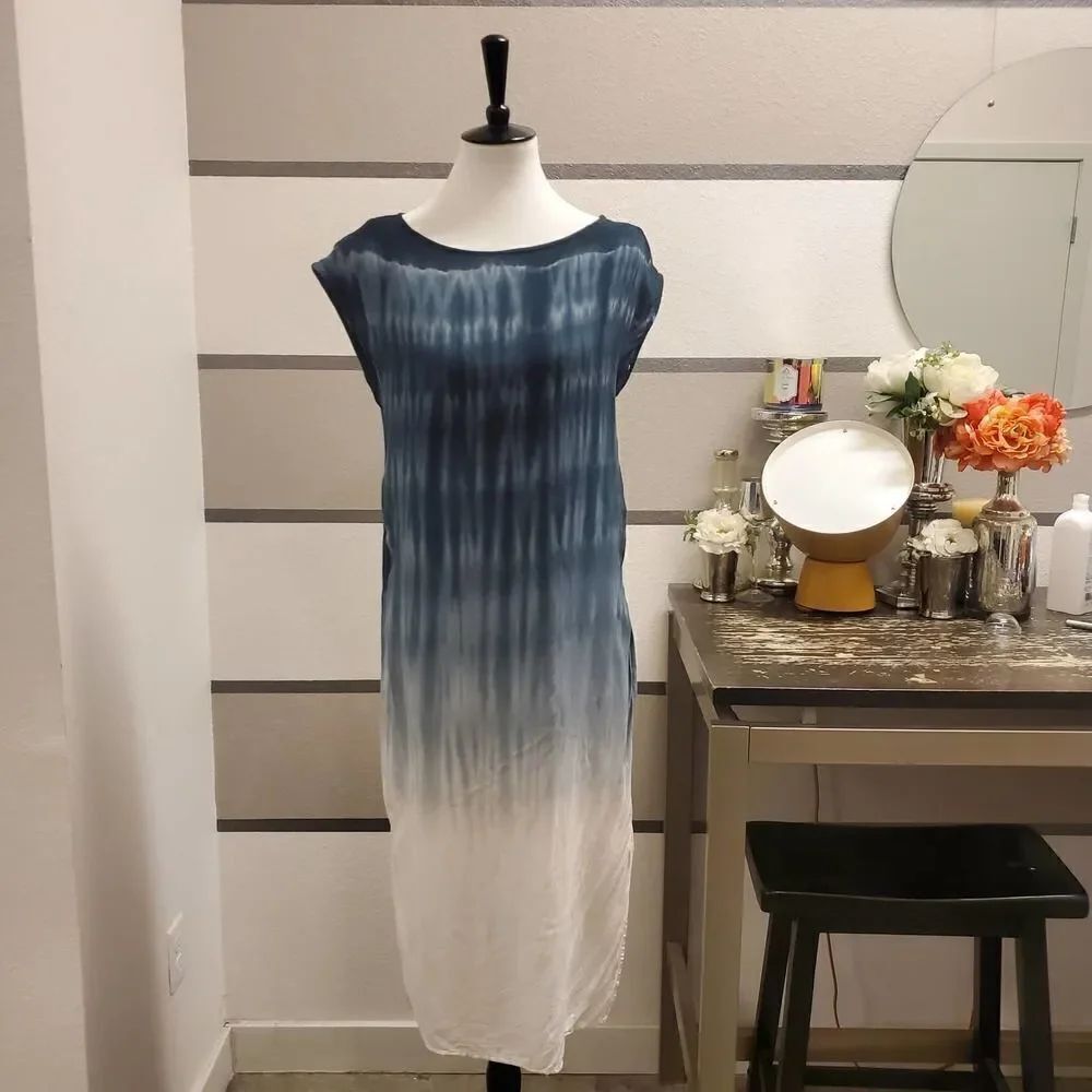 Cloth & Stone Ombre Tie-Dye Side Slit Dress Sz XS